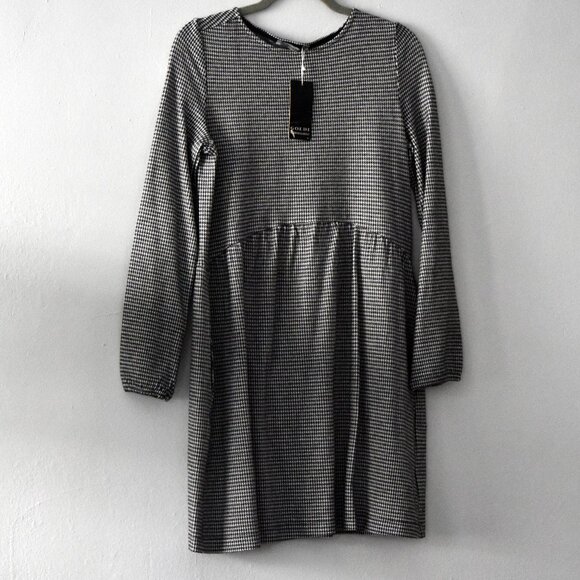 NWT Houndstooth Dress - S - baloon sleeve & pockets - Picture 3 of 15